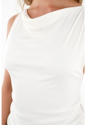 Tennis Camiseta Blanca Manga Sisa Para Mujer