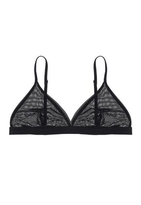 Top Negro En Malla Transparente Para Mujer