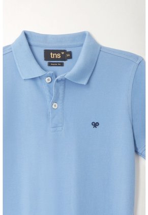 Polo Cuello Tejido Azul Para Niño