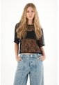 Tennis Camiseta Boxy Fit De Silueta Amplia Negra Para Mujer de Tennis