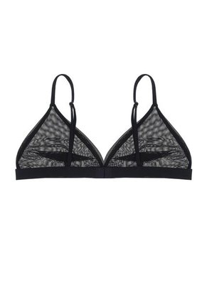 Top Negro En Malla Transparente Para Mujer