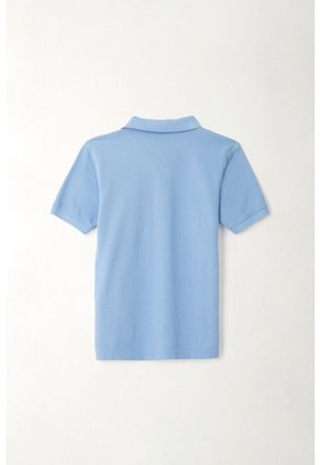 Polo Cuello Tejido Azul Para Niño