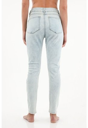 Tennis Jean Jegging De Tiro Alto Azul Claro Para Mujer