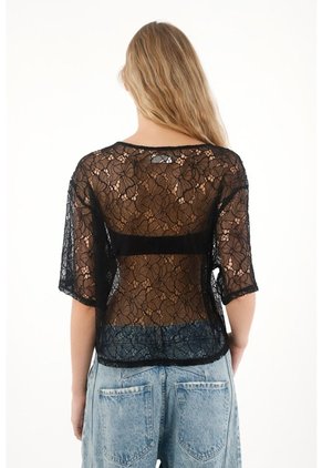Tennis Camiseta Boxy Fit De Silueta Amplia Negra Para Mujer