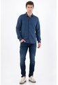Tennis Camisa Manga Larga Regular Fit Con Micro Estampado En Algodón Azul Para Hombre de Tennis