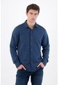 Tennis Camisa Manga Larga Regular Fit Con Micro Estampado En Algodón Azul Para Hombre de Tennis