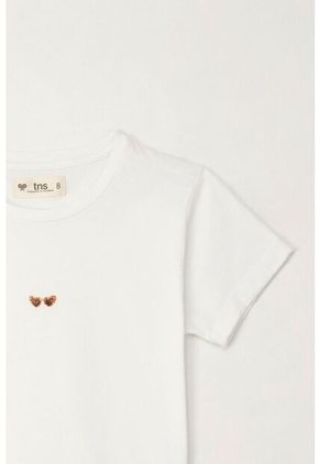 Camiseta Básica Estampada Blanca Para Niña