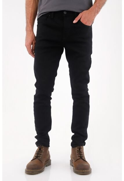 Tennis Jean Super Skinny Negro Para Hombre
