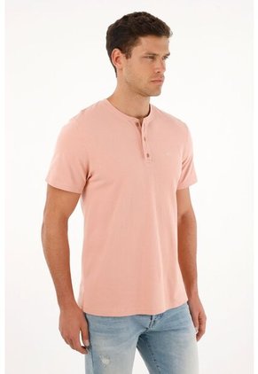 Camiseta Rosada Manga Corta Para Hombre