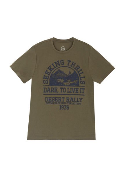 Camiseta Clásica Verde Para Hombre