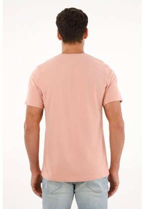 Camiseta Rosada Manga Corta Para Hombre