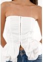 Tennis Camisa Strapless Con Corte Abombachado Crudo Para Mujer de Tennis