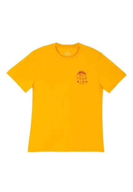 Camiseta Amarilla Manga Corta Para Hombre