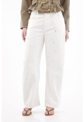 Tennis Jean Horseshoe Tiro Bajo Crudo Para Mujer