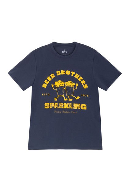 Camiseta Básica Azul Para Hombre