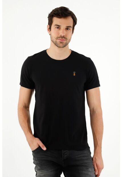 Camiseta Básica Negra Para Hombre