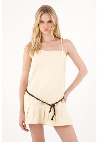 Tennis Vestido Corto En Denim Crudo Para Mujer Tennis