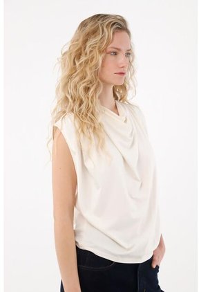 Tennis Camiseta Con Drappeado Crudo Para Mujer