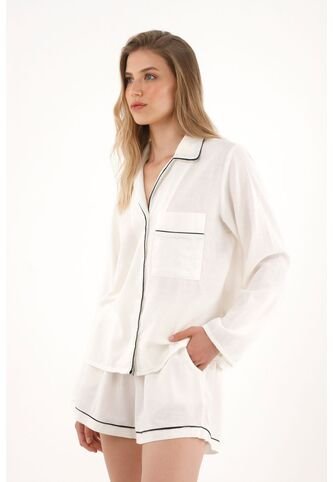 Tennis Pijama De Camiseta Manga Larga Y Short Para Mujer Tennis