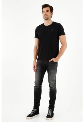 Camiseta Básica Negra Para Hombre