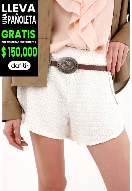 Tennis Short Con Pretina Elástica Y Silueta Sport Crudo Para Mujer