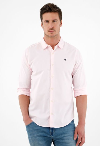 Camisa Rosada Manga Larga Para Hombre