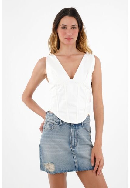 Tennis Top Crudo Tipo Corsé Para Mujer