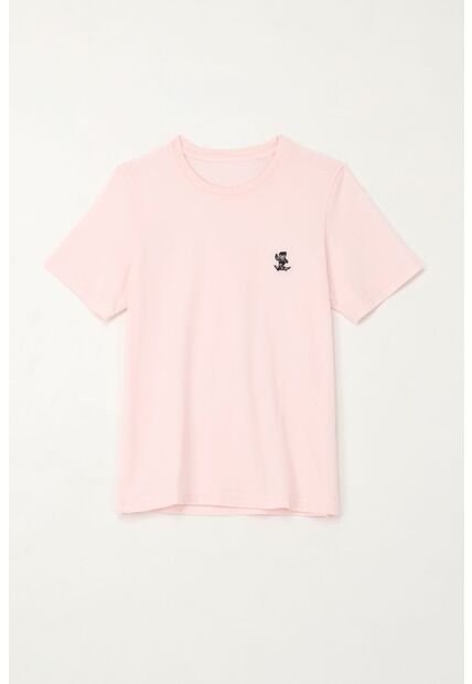 Camiseta Con Estampado En Algodón 100% Rosada Para Niño