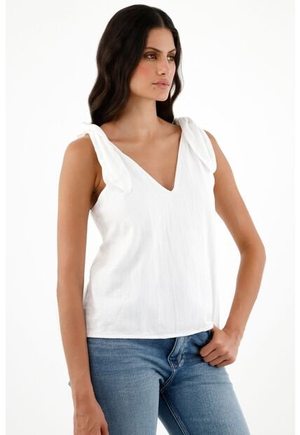 Tennis Camisa Blanca Manga Sisa Para Mujer