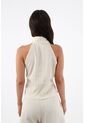 Tennis Camisa Sin Mangas Para Mujer En Poliéster Beige Fit Relajado Con Escote Halter Drapeado de Tennis