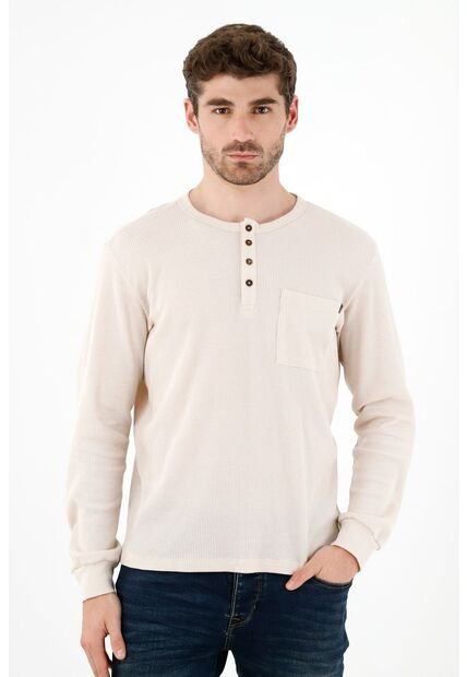 Buzo Crudo Con Bolsillo De Parche Para Hombre