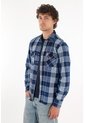 Tennis Camisa Leñadora Con Bolsillos Azul De Silueta Amplia Para Hombre de Tennis