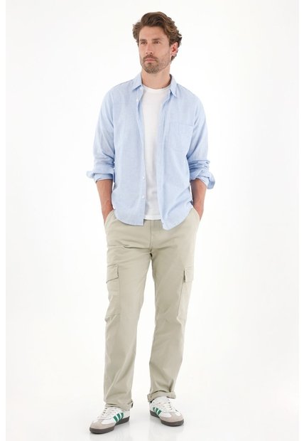 Tennis Pantalón En Dril Con Bolsillos Tipo Cargo Verde Para Hombre