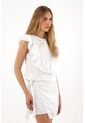 Tennis Camisa Manga Sisa Con Bolero Y Bordado Blanca Para Mujer de Tennis