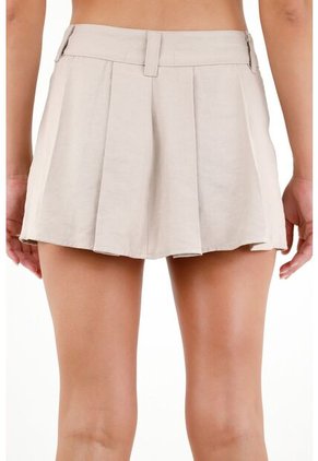 Tennis Falda Café Con Tablas Para Mujer