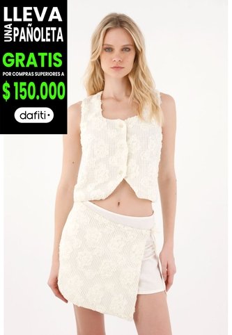 Tennis Falda Corta Tipo Pareo Crudo Para Mujer Tennis