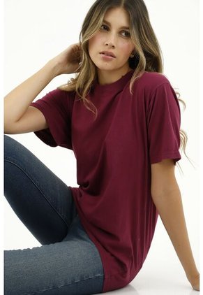 Camiseta Morada Cuello Redondo Para Mujer