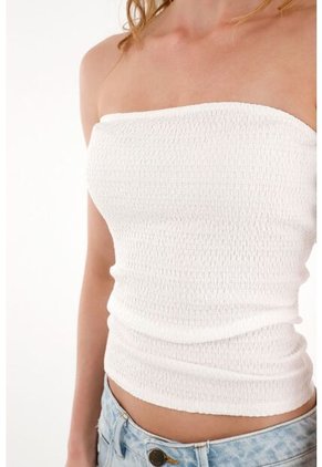 Tennis Camiseta Strapless Cruda En Tela Tejida Para Mujer