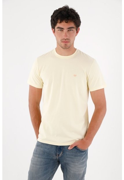 Tennis Camiseta Con Mini Raqueta Amarilla Para Hombre