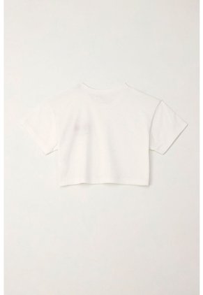 Camiseta Manga Corta Con Mini Print Crudo Para Niña