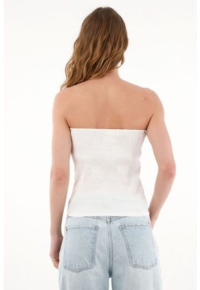 Tennis Camiseta Strapless Cruda En Tela Tejida Para Mujer