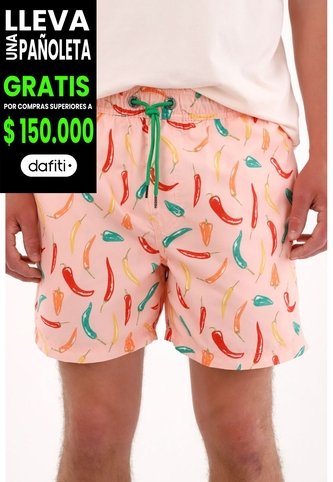 Pantaloneta Con Estampado De Chiles Para Hombre Tennis