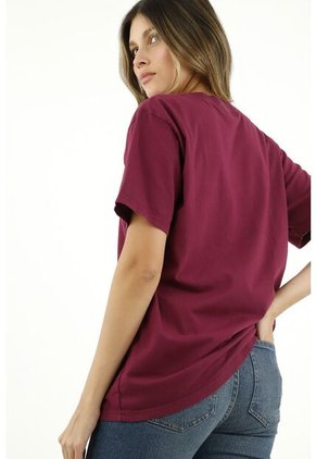 Camiseta Morada Cuello Redondo Para Mujer