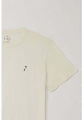 Tennis Camiseta Básica Con Mini Print Crudo Para Hombre