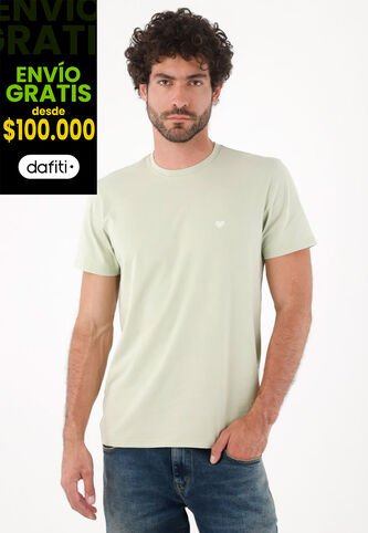 Tennis Camiseta Para Hombre De Algodón Verde Regular Fit Con Mini Raquetas Al Pecho Tennis