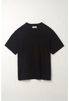 Tennis Camiseta Oversize Con Cuello En Rib Negra Para Mujer