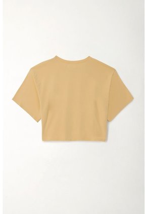 Tennis Camiseta Boxy Fit Con Mini Estampado Café Para Mujer