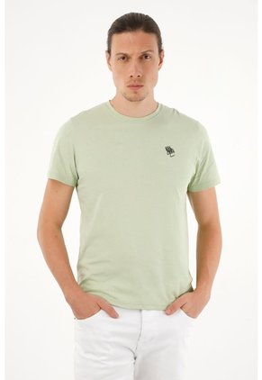 Tennis Camiseta Verde Estampada En Espalda Para Hombre