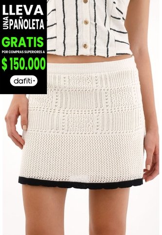 Tennis Falda Corta Con Ruedo En Contraste Para Mujer Tennis