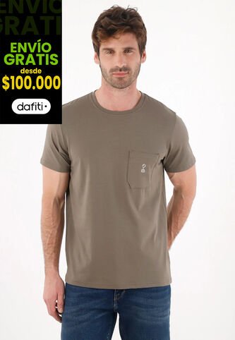 Tennis Camiseta Básica Con Bolsillo Y Estampado Gris Para Hombre Tennis